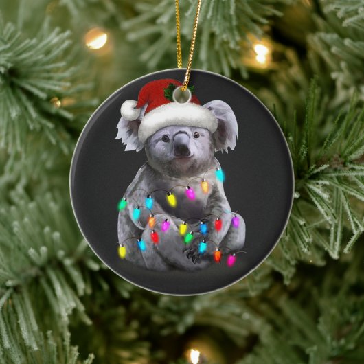 Koala met kerstlampjes als seizoen keramisch ornament (Boom)