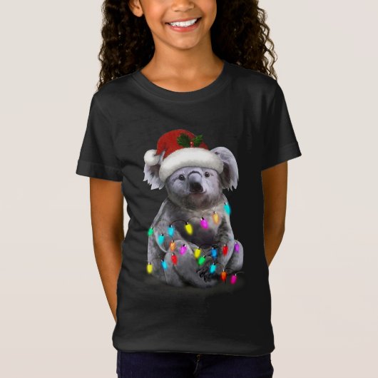 Koala met kerstlampjes als seizoen t-shirt (Voorkant)