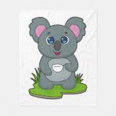 Koala met koffiebeker fleece deken (Voorkant)