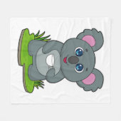 Koala met koffiebeker fleece deken (Voorkant (Horizontaal))