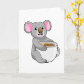 Koala met koffiebeker kaart (Gele Bloem)