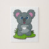 Koala met koffiebeker legpuzzel (Verticaal)