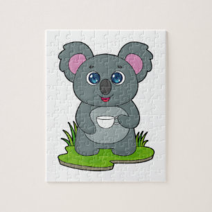 Koala met koffiebeker legpuzzel