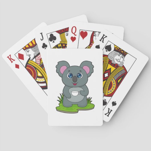 Koala met koffiebeker pokerkaarten (Achterkant)