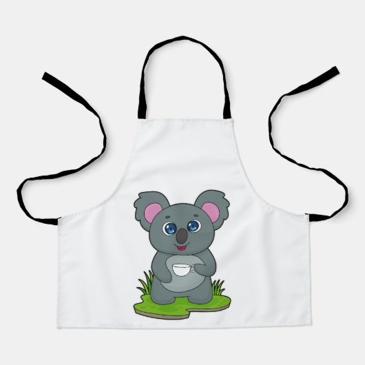 Koala met koffiebeker schort (Voorkant)