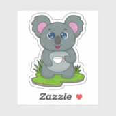 Koala met koffiebeker sticker (Vel)