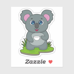 Koala met koffiebeker sticker