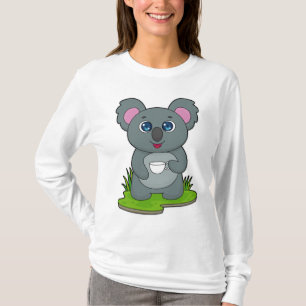 Koala met koffiebeker t-shirt