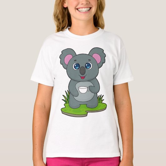 Koala met koffiebeker t-shirt (Voorkant)