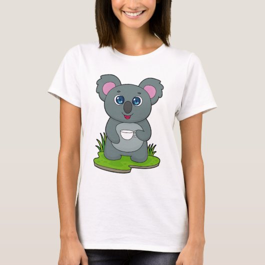Koala met koffiebeker t-shirt (Voorkant)