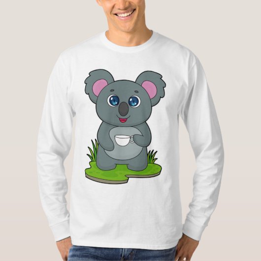 Koala met koffiebeker t-shirt (Voorkant)