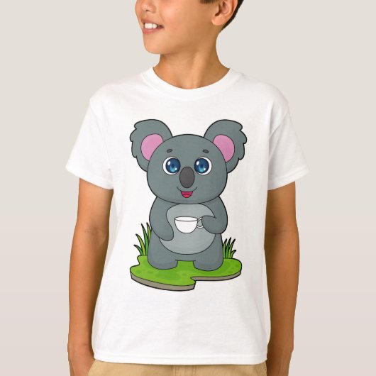 Koala met koffiebeker t-shirt (Voorkant)
