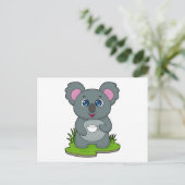 Koala met koffiekopje briefkaart (Staand voorkant)