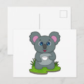 Koala met koffiekopje briefkaart (Voorkant / Achterkant)