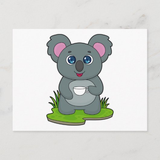 Koala met koffiekopje briefkaart (Voorkant)