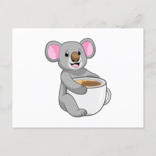 Koala met koffiekopje briefkaart