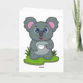 Koala met koffiekopje kaart (Achterkant)