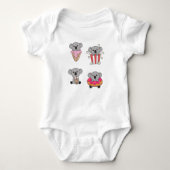 Koala met Snoep Kawaii Koalas met voedsel Romper (Voorkant)