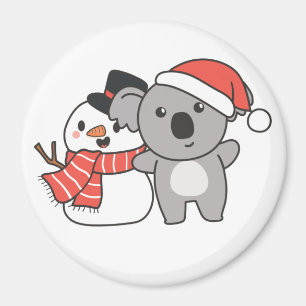 Koala met Snowman in de winter voor kerstnet Magneet