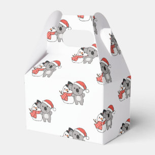 Koala met Snowman in de winter voor kerstvakantie Bedankdoosjes