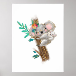 Koala moeder en Baby Poster