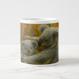 Koala-moeder en Joey in het herfstbladerdak Grote Koffiekop