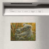 Koala-moeder en Joey in het herfstbladerdak Magneet (Insitu (Vaatwasser))