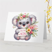  Koala Moederdag Kaart (Gele Bloem)