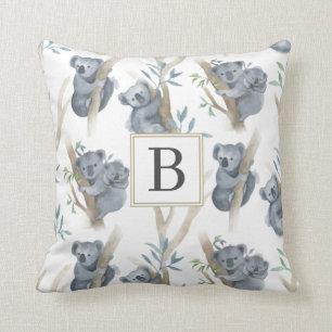 Koala Monogrammed Baby Nursery Pillow Kussen