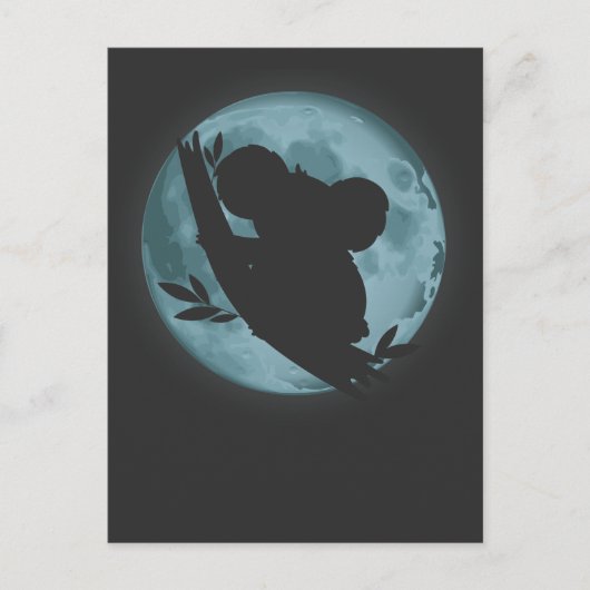 Koala Moon Silhouette Art Australian Dierenvriend Briefkaart (Voorkant)