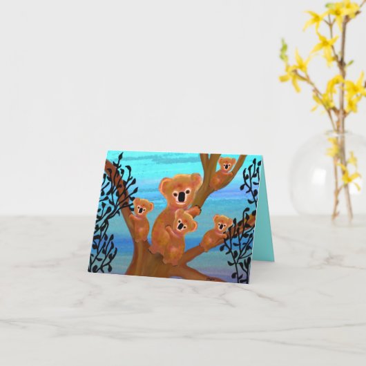 Koala Mother's Love Kaart (Gele Bloem)