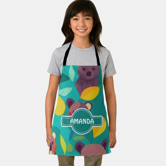 Koala Mozaïek Kleurrijk Gepersonaliseerd Patroon Schort (Insitu)
