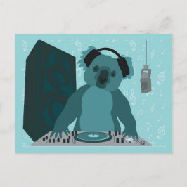 Koala Music DJ Ansichtkaart Feestdagenkaart