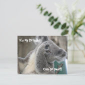 Koala nodigt verjaardagsfeestje uit kaart (Staand voorkant)