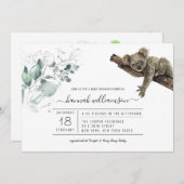 Koala Oerwoud Baby shower Uitnodiging (Voorkant / Achterkant)