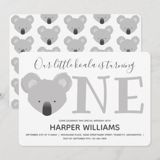 Koala om één dier uit te zetten kaart (Voorkant / Achterkant)