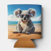 Koala on a sandy beach blikjeskoeler (Achterkant)