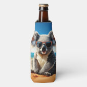 Koala on a sandy beach flesjeskoeler (Fles Voorkant)