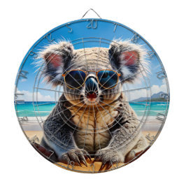 Koala on a sandy beach Merry Christmas Dartbord