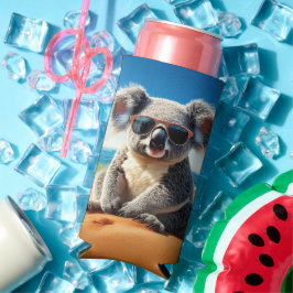 Koala on a sandy beach seltzer blikjeskoeler