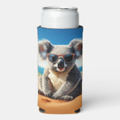 Koala on a sandy beach seltzer blikjeskoeler (Seltzer Voorkant)