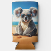 Koala on a sandy beach seltzer blikjeskoeler (Voorkant)