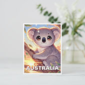 Koala op een boom Australië Reizen Briefkaart (Staand voorkant)