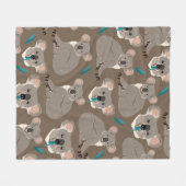 Koala op een neutrale bruine achtergrond naadloos  fleece deken (Voorkant (Horizontaal))