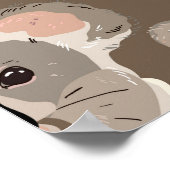 Koala op een neutrale bruine achtergrond naadloos  poster (Hoek)