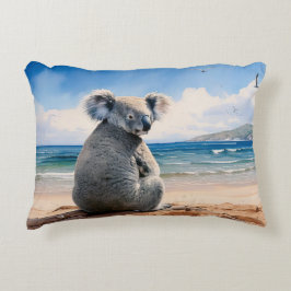Koala op een zandstrand accent kussen
