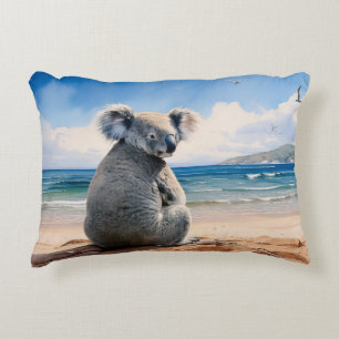 Koala op een zandstrand accent kussen