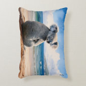 Koala op een zandstrand accent kussen (Voorkant(Verticaal))