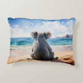 Koala op een zandstrand accent kussen (Achterkant)