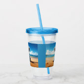 Koala op een zandstrand acryl drinkbeker (Links)